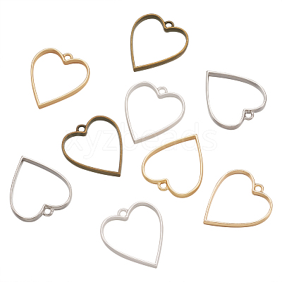 Rack Plating Alloy Open Back Bezel Pendants PALLOY-TA0001-28-1