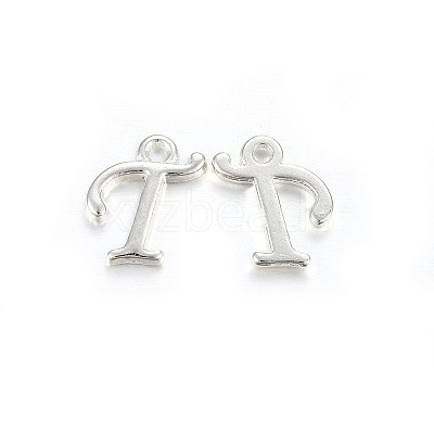 Silver Color Plated Alloy Letter Pendants PALLOY-J718-01S-T-1