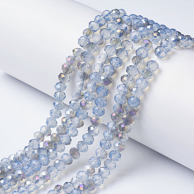 Electroplate Glass Beads Strands EGLA-A034-J4mm-F03-1