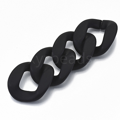 Opaque Spray Painted Acrylic Linking Rings OACR-S021-63A-C01-1