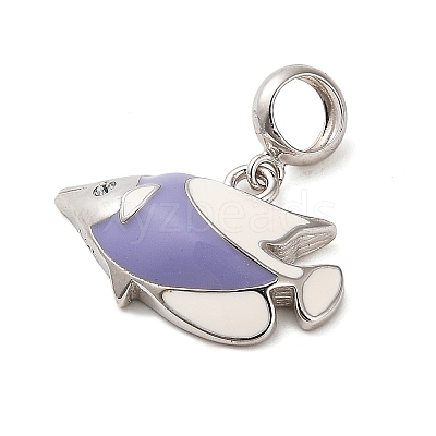 Rhodium Plated 925 Sterling Silver Enamel European Dangle Charms LS-STER-P062-01A-05-1