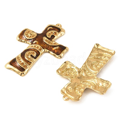 304 Stainless Steel Enamel Rhinestone Big Pendants STAS-L314-09G-02-1