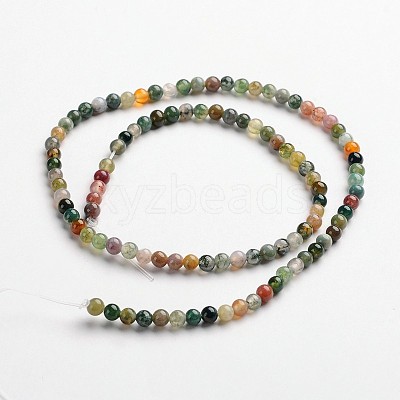 Round Natural Indian Agate Gemstone Bead Strands G-J333-07-4mm-1