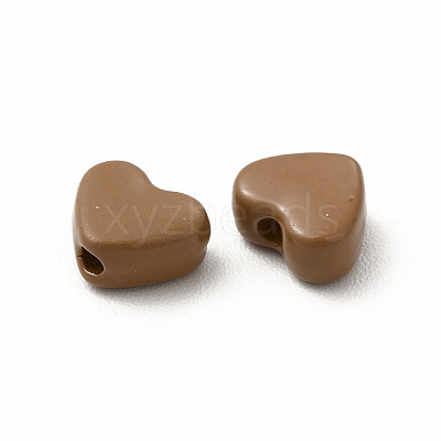 Heart Spray Painted Alloy Beads FIND-G053-01G-1
