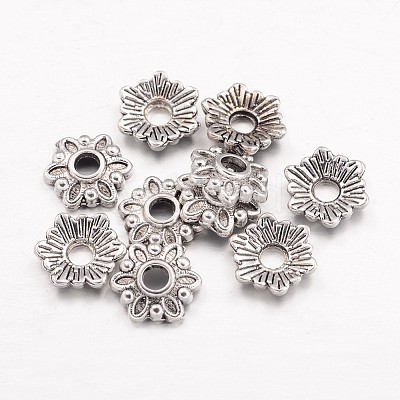 6-Petal Tibetan Style Alloy Bead Cap LS-TIBE-O004-46AS-LF-1