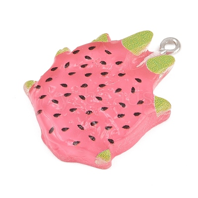 Opaque Resin Imitation Fruit Pendants RE-CBA3138-01C-P-1