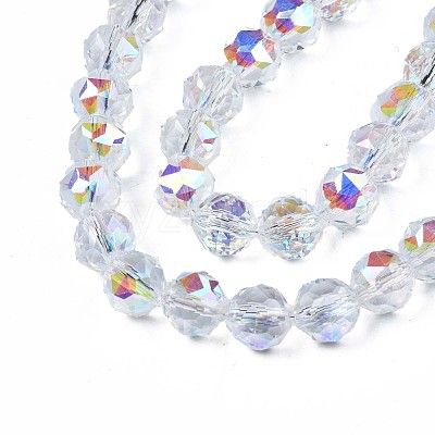 Electroplate Transparent Glass Beads Strands EGLA-N002-18A-B01-1