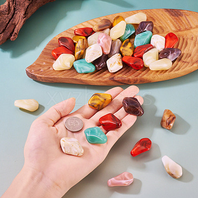 40Pcs Opaque Acrylic Beads OACR-TA0004-38-1