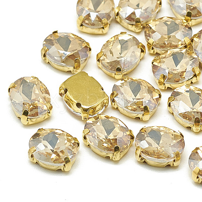 Sew on Rhinestone RGLA-T091-10x14mm-06G-1