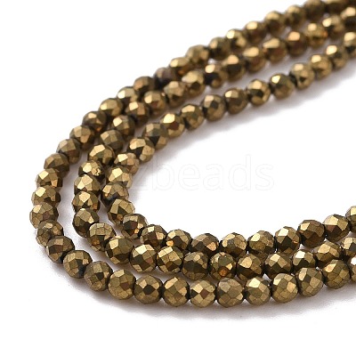 Electroplate Glass Beads Strands GLAA-H021-01A-FP07-1