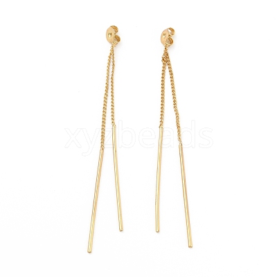 Brass Friction Ear Nut with Long Chain Tassel KK-B059-32G-1