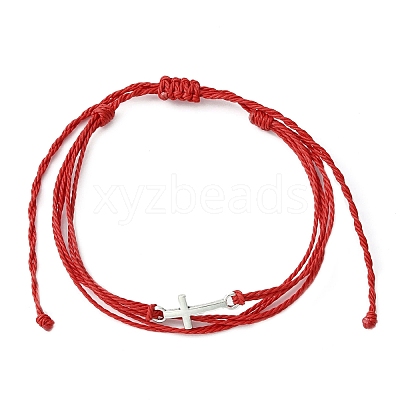 5Pcs 5 Colors Waxed Polyester Cords Multi-strand Bracelets Set BJEW-JB09632-S-1