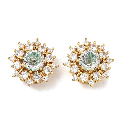 Brass Micro Pave Cubic Zirconia Beads KK-H526-15G-05-1