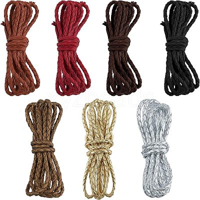 7 Strands 7 Colors Braided PU Leather Cords WL-FH0001-01-1