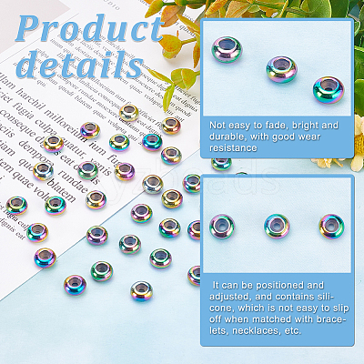 60Pcs Ion Plating(IP) 201 Stainless Steel Beads STAS-PH0004-42-1