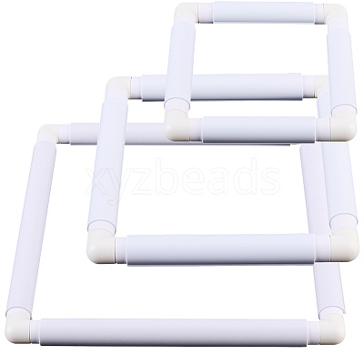3 Stes 3 Styles Plastic Cross Stitch Embroidery Hoops DIY-CP0012-44C-1