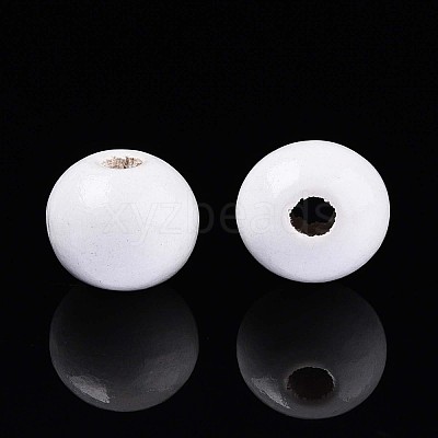 Spray Painted Round Natural Schima Wood Beads WOOD-A018-8mm-30-1