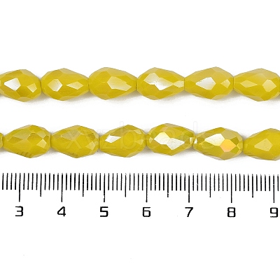 Opaque Solid Color Electroplate Glass Beads Strands EGLA-N013-P8mm-B06-1