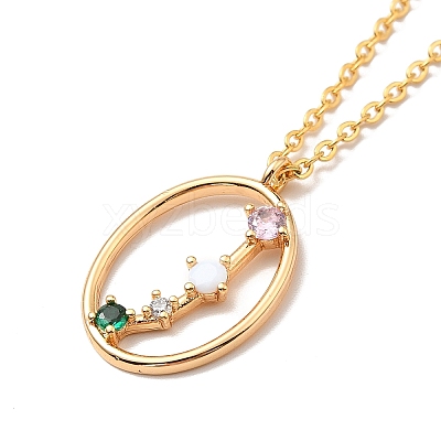 Colorful Cubic Zirconia Constellation Pendant Necklace LS-NJEW-H166-01D-1