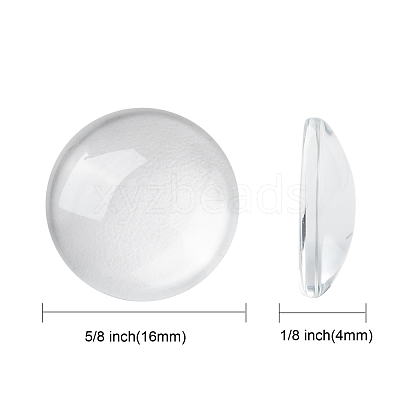 Transparent Glass Cabochons GGLA-R026-16mm-1