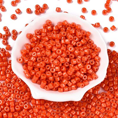 Opaque Baking Paint Glass Seed Beads SEED-T008-02J-1