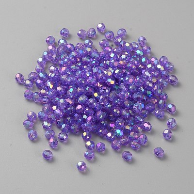 UV Plating Transparent Acrylic Beads PACR-WH0004-01-1
