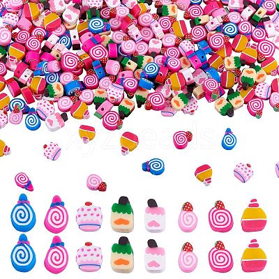 320Pcs 8 Styles Handmade Polymer Clay Beads CLAY-SZ0001-81-1