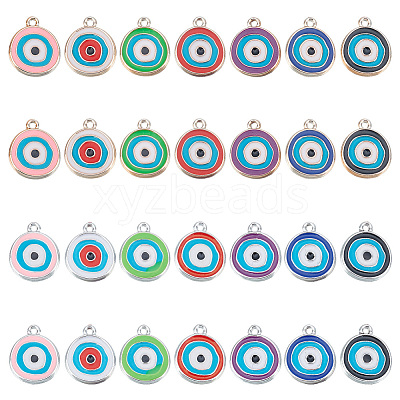 84Pcs 14 Colors CCB Plastic Enamel Pendants CCB-PH0001-24-1