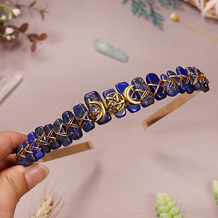 Natural Lapis Lazuli Hair Bands PW-WG8A7A1-07-1