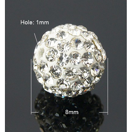 Pave Disco Ball Beads X-RB-Q195-8mm-001-1