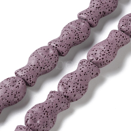 Fish Dyed Natural Lava Rock Beads Strands G-O126-01A-05-1