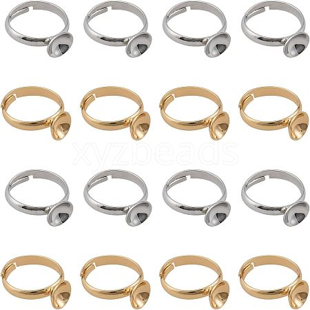 CHGCRAFT 20Pcs 2 Colors Adjustable Brass Rings Findings DIY-CA0005-56-1