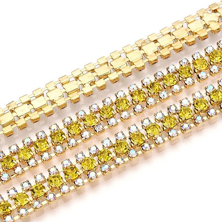 Iron Rhinestone Cup Chains CH-T006-04G-04-1