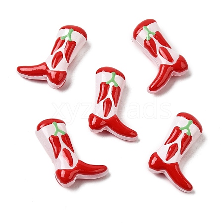 Boot Baking Paint Glass Enamel  Beads LAMP-C020-02M-1