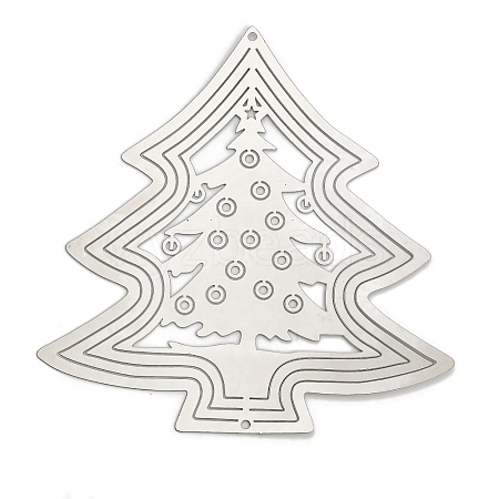 Christmas 201 Stainless Steel Laser Cut Connector Charms STAS-Z116-03P-01-1