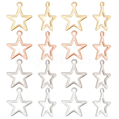 Beebeecraft 80Pcs 4 Colors 304 Stainless Steel Pendants STAS-BBC0001-92-1