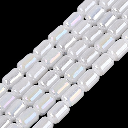 Electroplate Imitation Jade Glass Beads Strands EGLA-Q132-03A-B01-1