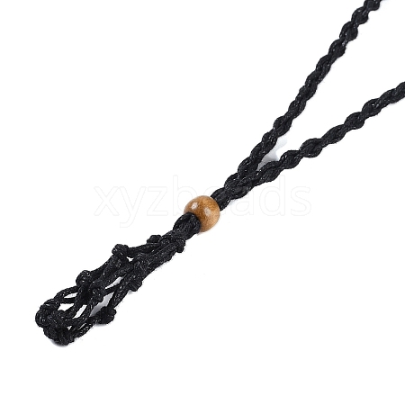 Braided Waxed Cord Empty Macrame Pouch Slider Necklace Making FIND-C061-01J-1