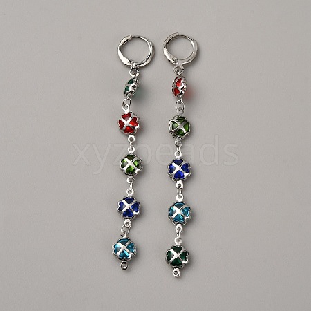 Brass Leverback Earrings EJEW-WH0004-209P-1