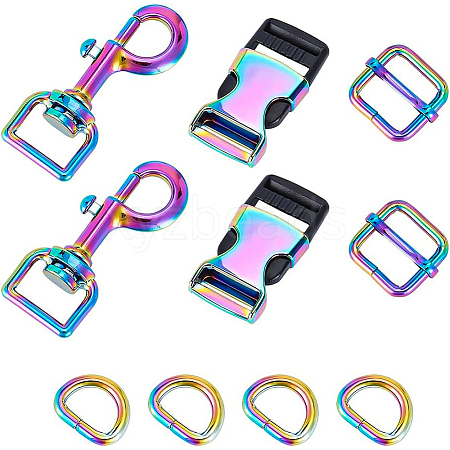 BENECREAT 10Pcs 4 Style Alloy Buckles FIND-BC0003-35-1