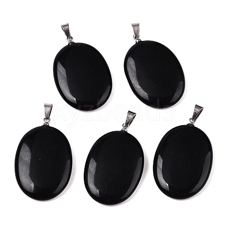 Natural Obsidian Pendants G-T138-207A-1