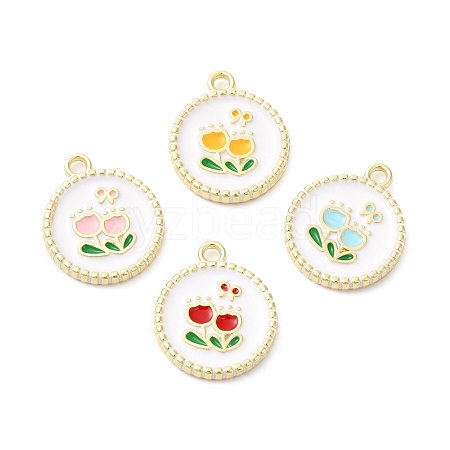 Alloy Enamel Pendants ENAM-D050-02G-1