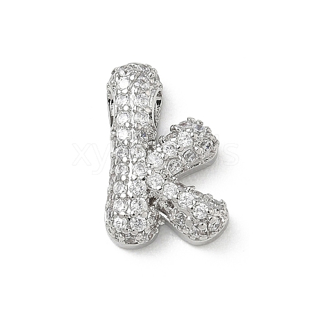 Brass Micro Pave Cubic Zirconia Pendants KK-A300-02P-K-1