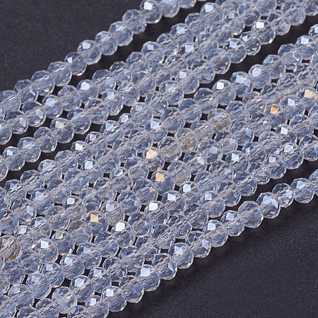 Electroplate Glass Beads Strands X-GLAA-F076-FR14-1