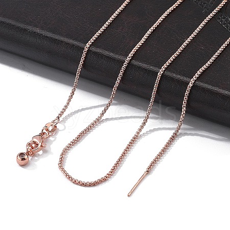 1.5mm Rack Plating Brass Box Chain Adjustable Slider Necklaces for Women Men MAK-L044-05RG-1