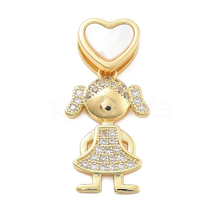 Real 18K Gold Plated Brass Micro Pave Cubic Zirconia Pendants KK-L209-100G-02-1