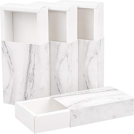 Marble Pattern Paper Drawer Boxes CON-WH0071-06C-1