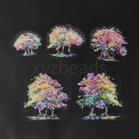 PET Tree Self Adhesive Decorative Stickers DIY-K069-01E-1