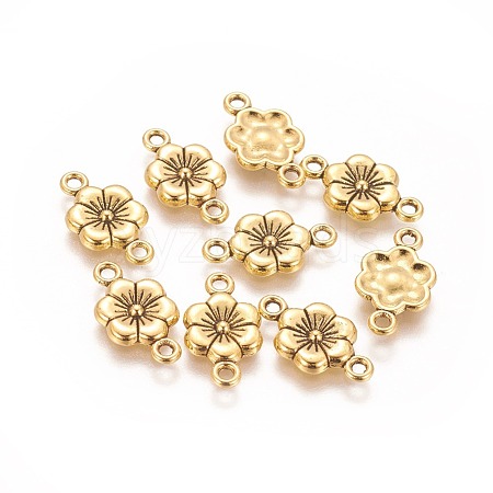 Tibetan Style Alloy Flower Links Connectors GLF5093Y-1