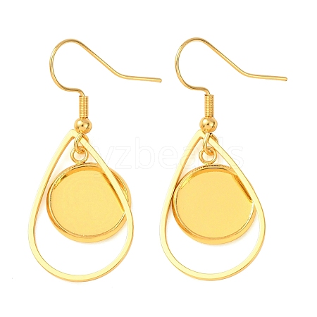 304 Stainless Steel Earring Cabochon Settings STAS-D267-01F-G-1